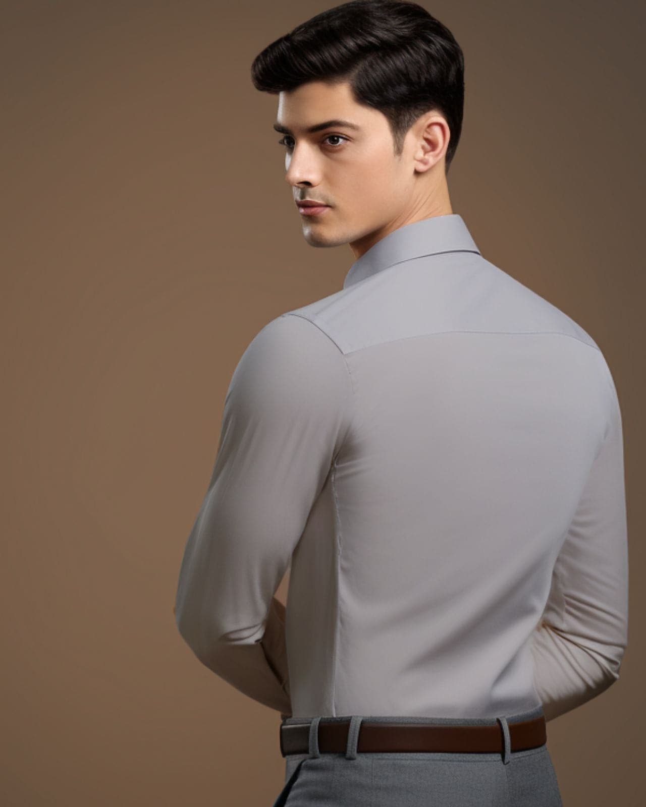 Concealed Dual Grey Placket Cotton Shirt