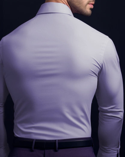 Concealed Placket Lilac Shirt
