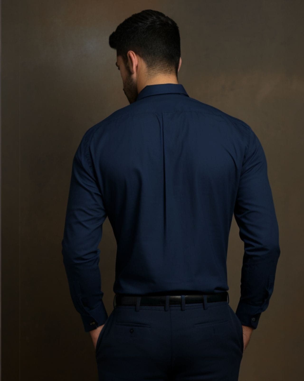 Concealed Navy Cotton Shirt