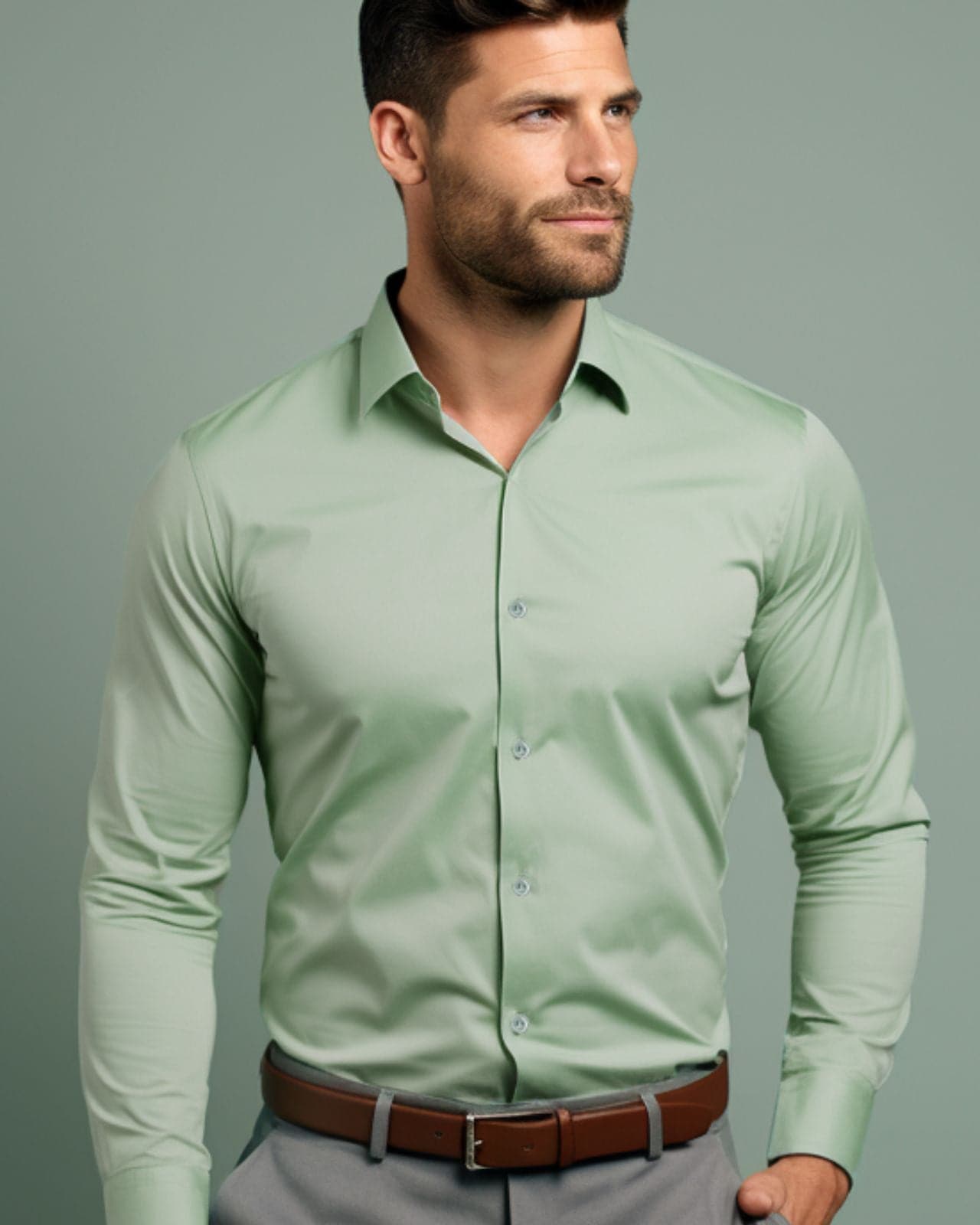 Aqua Green Cotton Shirt