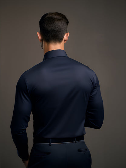 Solid Spread Collar Cotton Formal Shirt