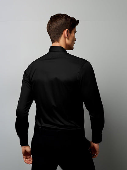 Colourblocked Party Wear Black Shirt - HE SPOKE - For Men