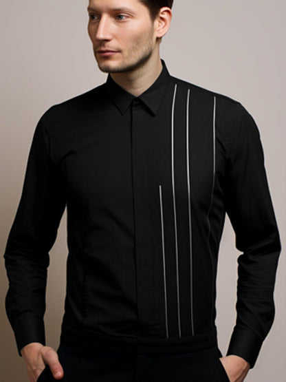 Embellished Party Wear Black Shirt - HE SPOKE - For Men