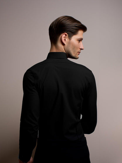 Embellished Party Wear Black Shirt - HE SPOKE - For Men