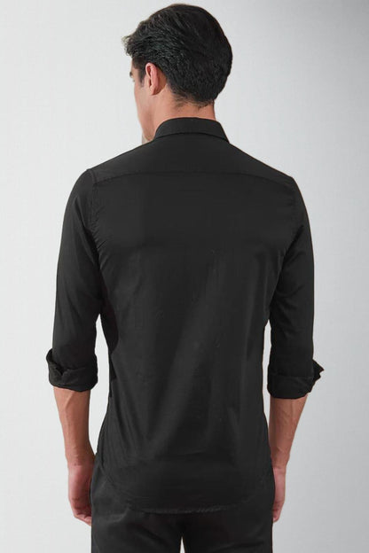 Embellished Party Wear Black Shirt - HE SPOKE - For Men