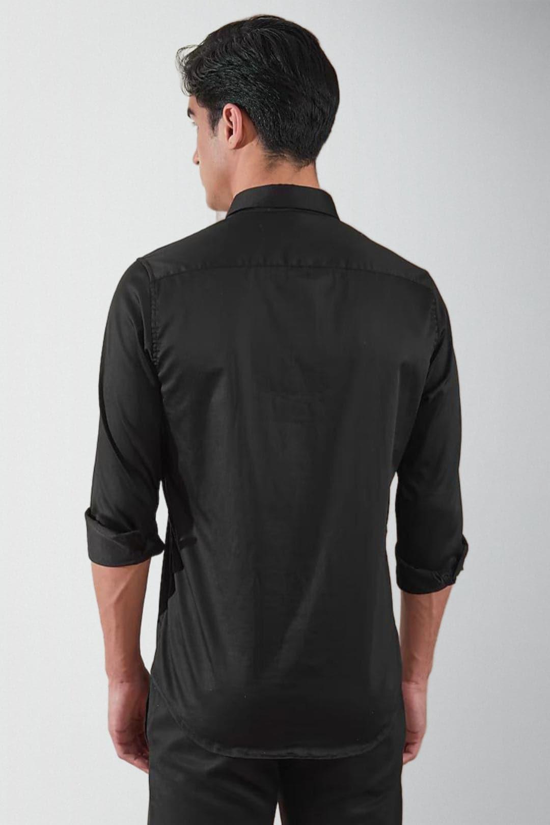 Embellished Party Wear Black Shirt - HE SPOKE - For Men