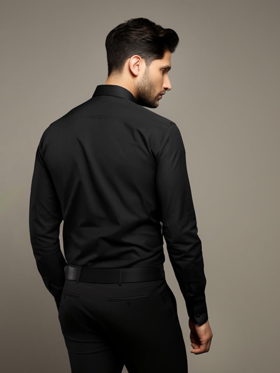 Embellished Party Wear Black Shirt - HE SPOKE - For Men