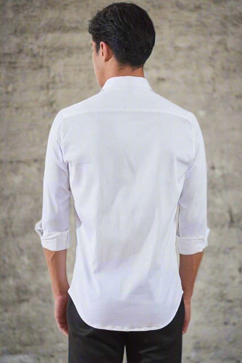 Embellished Party Wear White Shirt - HE SPOKE - For Men