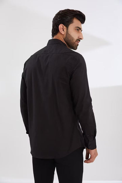 Embellished Smart Casual Black Shirt - HE SPOKE - For Men