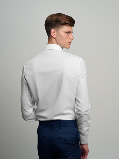 Embellished Smart Casual White Shirt - HE SPOKE - For Men