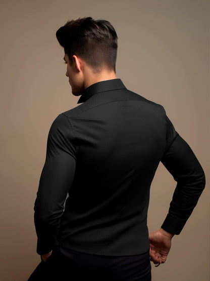 Embroidered Party Wear Black Shirt - HE SPOKE - For Men