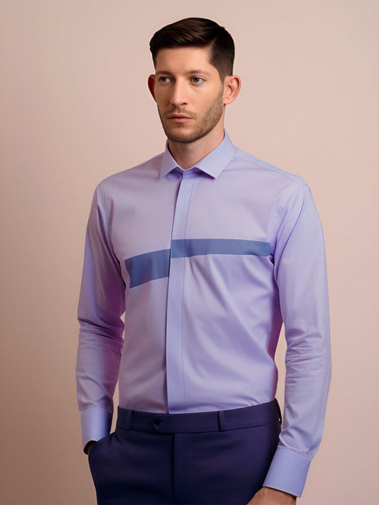 Panel Formal Lilac Shirt - HE SPOKE - For Men