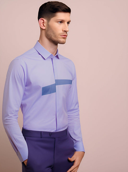 Panel Formal Lilac Shirt - HE SPOKE - For Men