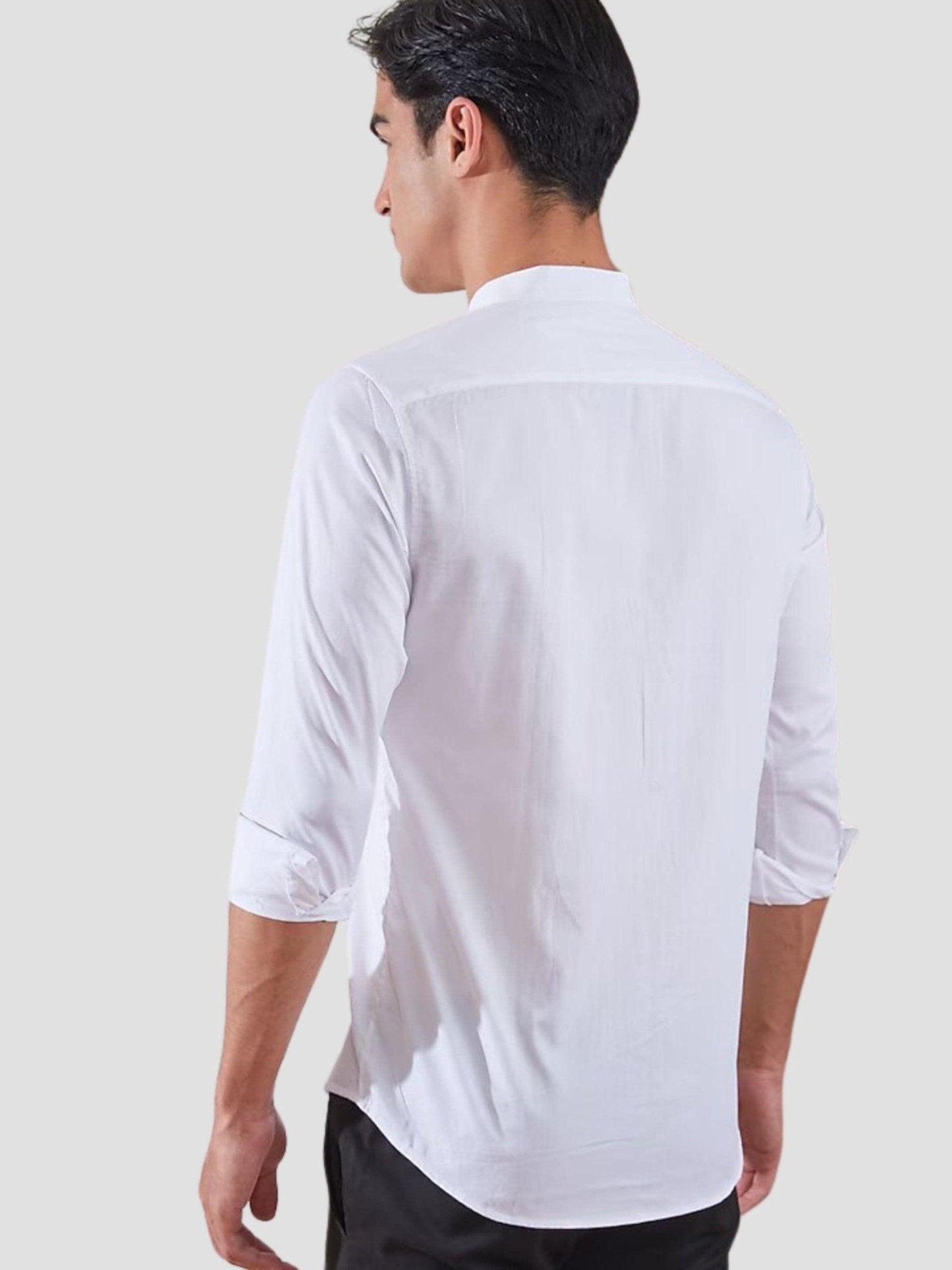 Patchwork Party Wear White Shirt - HE SPOKE - For Men