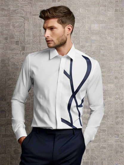 Patchwork Party Wear White Shirt - HE SPOKE - For Men