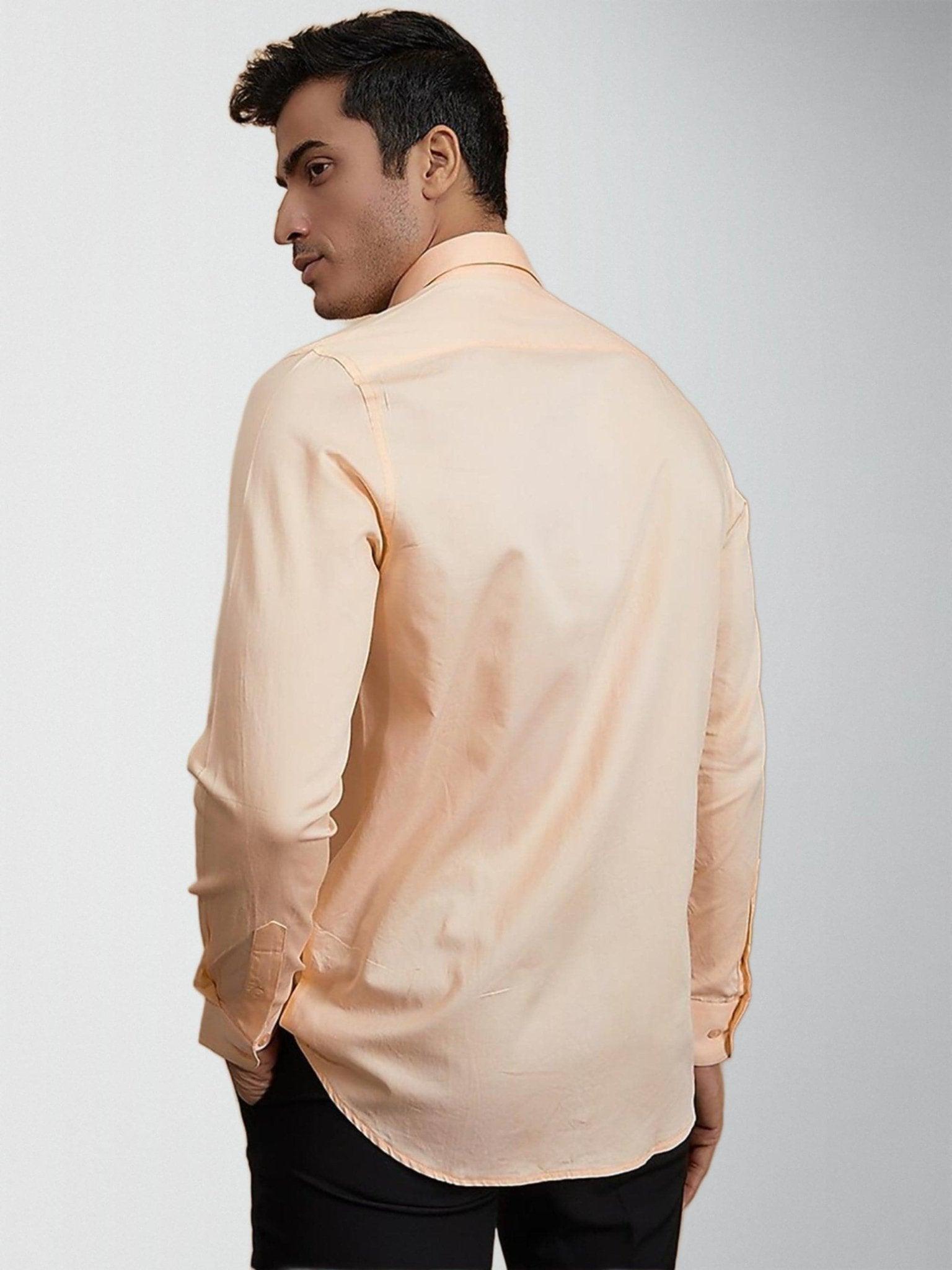 Printed Festive Peach Shirt - HE SPOKE - For Men