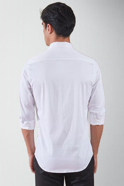 Printed Party Wear White Shirt - HE SPOKE - For Men