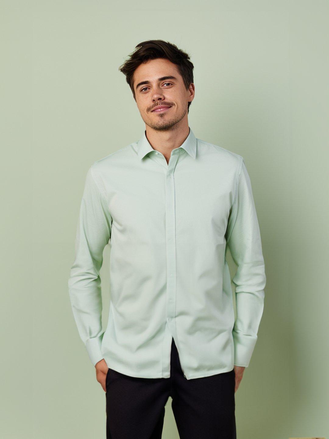 Printed Smart Casual Green Shirt - HE SPOKE - For Men