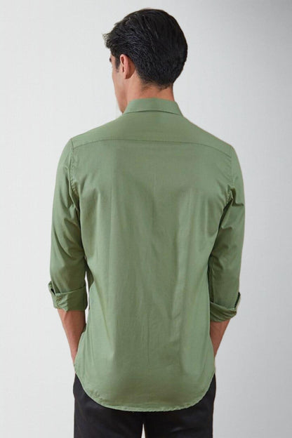 Printed Smart Casual Green Shirt - HE SPOKE - For Men