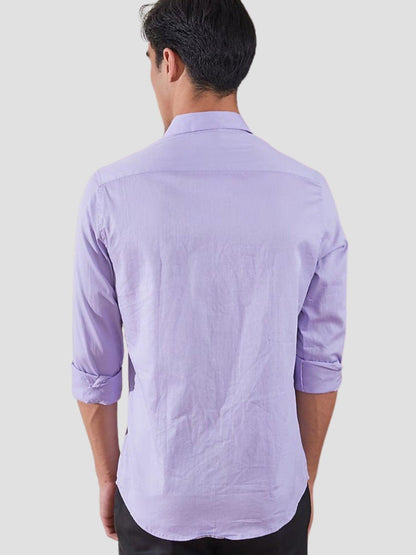 Printed Smart Casual Lilac Shirt - HE SPOKE - For Men